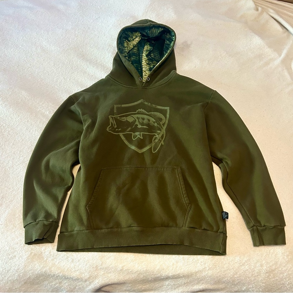 Olive Green Men's Fishing Hoodie